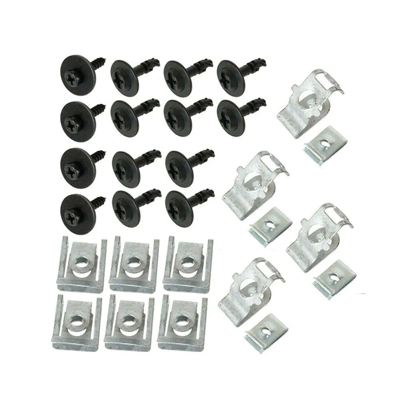 28 piezas de Clips de fijación de la bandeja inferior del motor, Kit de tornillos, piezas de repuesto de durabilidad, accesorio profesional Premium, reemplazo para Audi A5