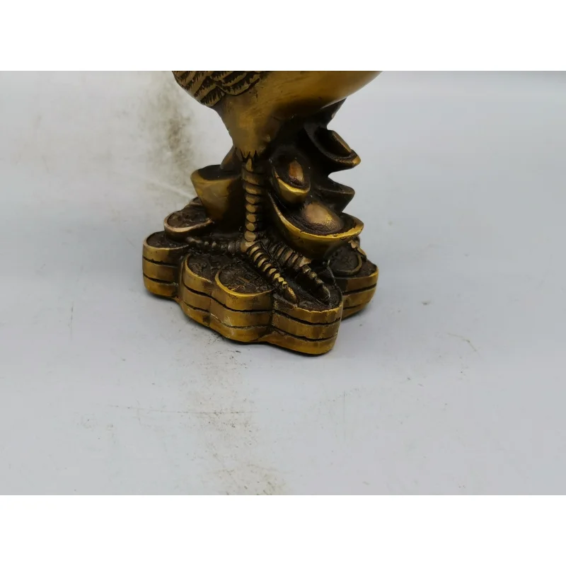 Antique Bronze Collection: brass chicken figurine of the twelve zodiac signs is well-crafted, finely detailed, and lifelike