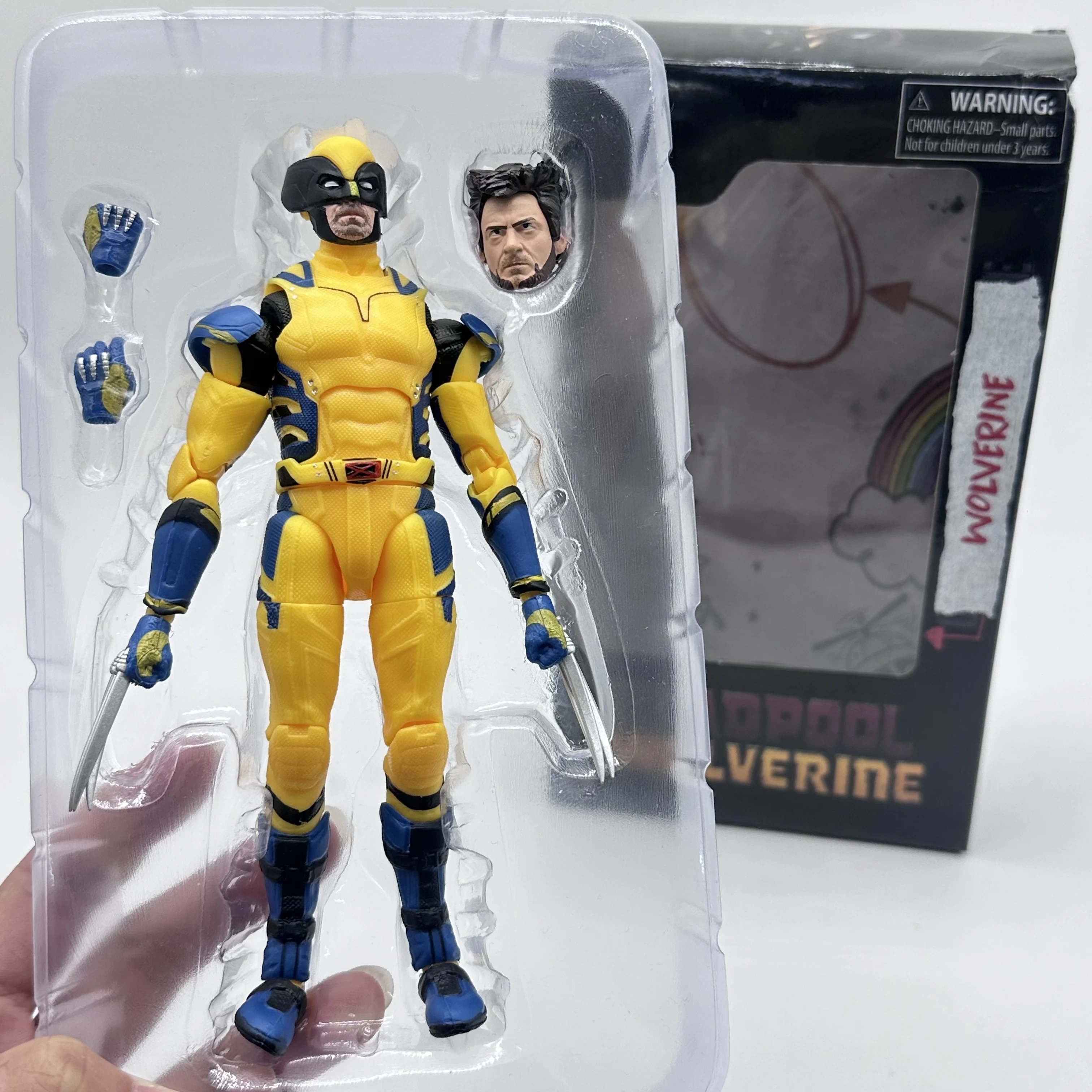 Figura de acción Hasbro Marvel Legend Series Wolverine de 6 pulgadas, modelo coleccionable con traje de batalla amarillo