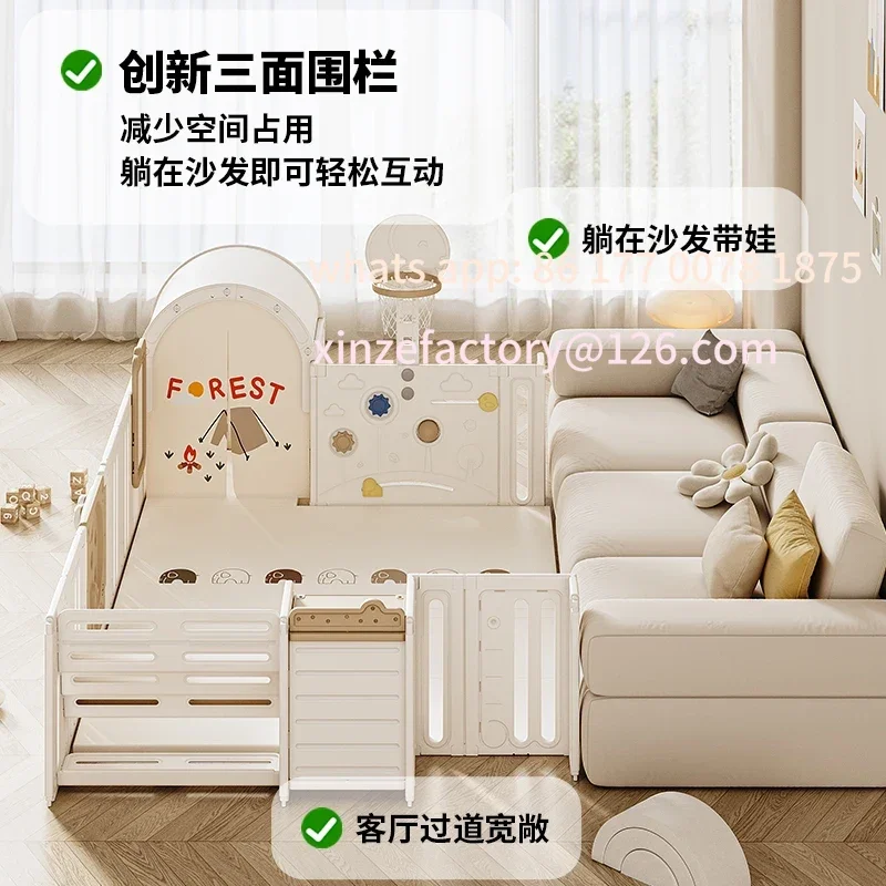 ベビーゲームフェンス ベビークライミングマット 保護フェンス 子供用地上這いマット 室内用小型ハウス