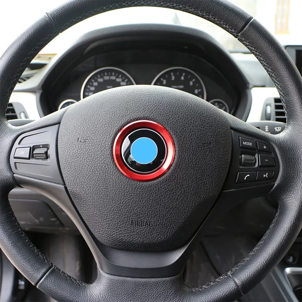 Car Steering Wheel Sticker Aluminum Circle Logo Trims Cover For BMW M3 M5 E36 E46 E60 E90 E92 X1 F48 X3 Car interior accessories image 2