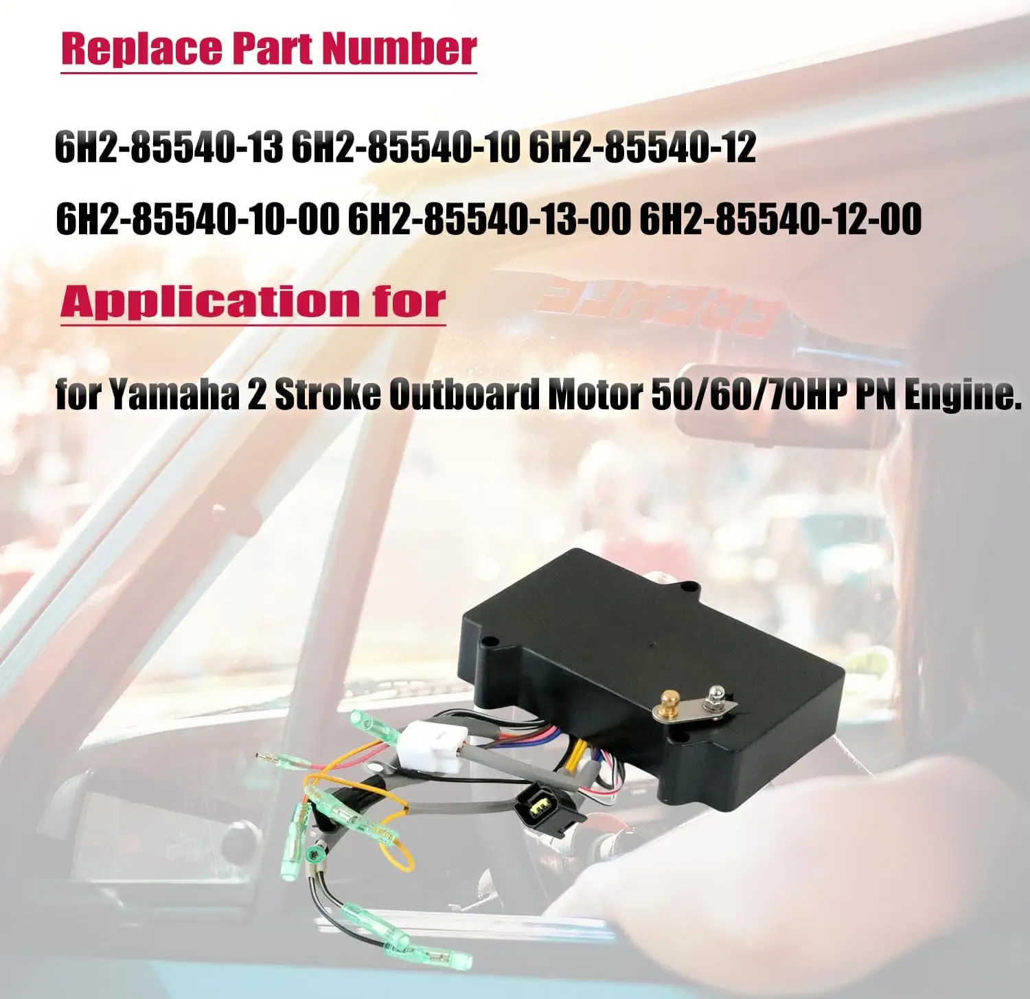 Ignitor CDI Unit  6H2-85540-10 for Yamaha Outboard Motor 50/60/70HP PN  6H2-85540-10, 6H28554010, 6H2-85540-13, 6H28554013
