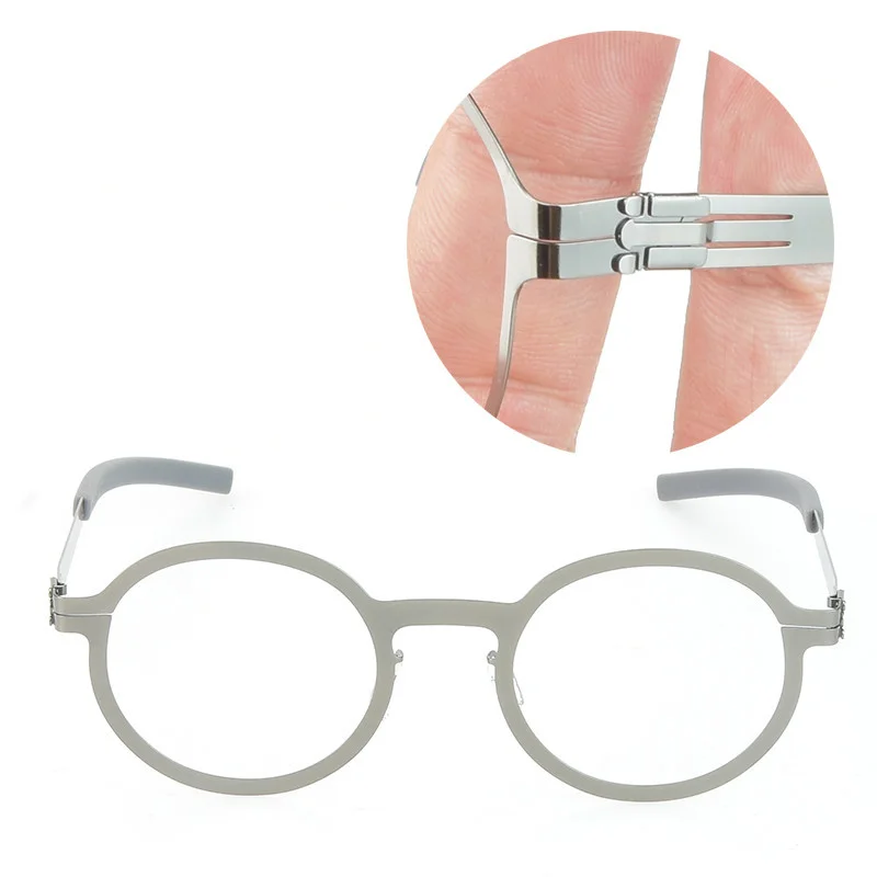 ألمانيا المسمار إطار نظارات دائرية الرجال النساء رقيقة الفولاذ المقاوم للصدأ النظارات 125 مللي متر وجه صغير خفيفة النظارات البصرية مصمم