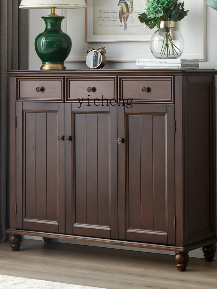 Solid Wood Shoe Cabinet Foyer Doorway Hallway Locker Home Shoe Cabinet