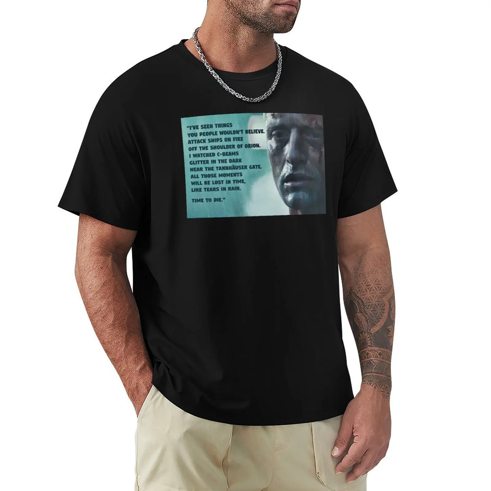 Blade Runner, Rutger Hauer, Tears in Rain Monologue T-Shirt Holiday Party Tee Shirt