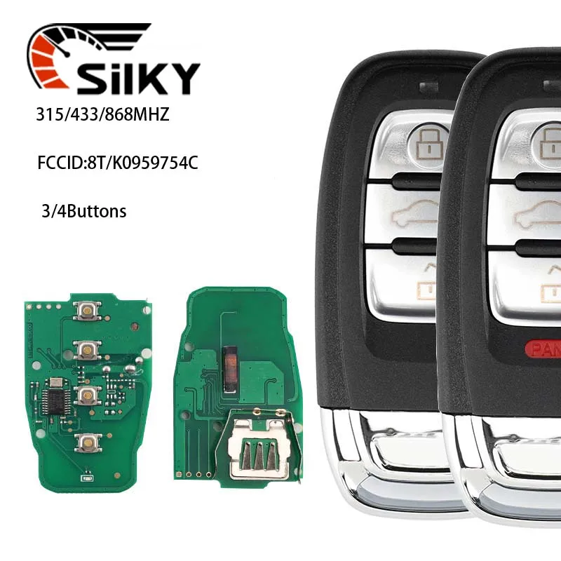 

SilKY Smart Remote Key Semi Keyless 3/4BTN 315 МГц/433 МГц/868 МГц 8T/K0 959 754C для Auid Q5 A4L A5 A6 A7 A8 RS4 RS5 S4 S5