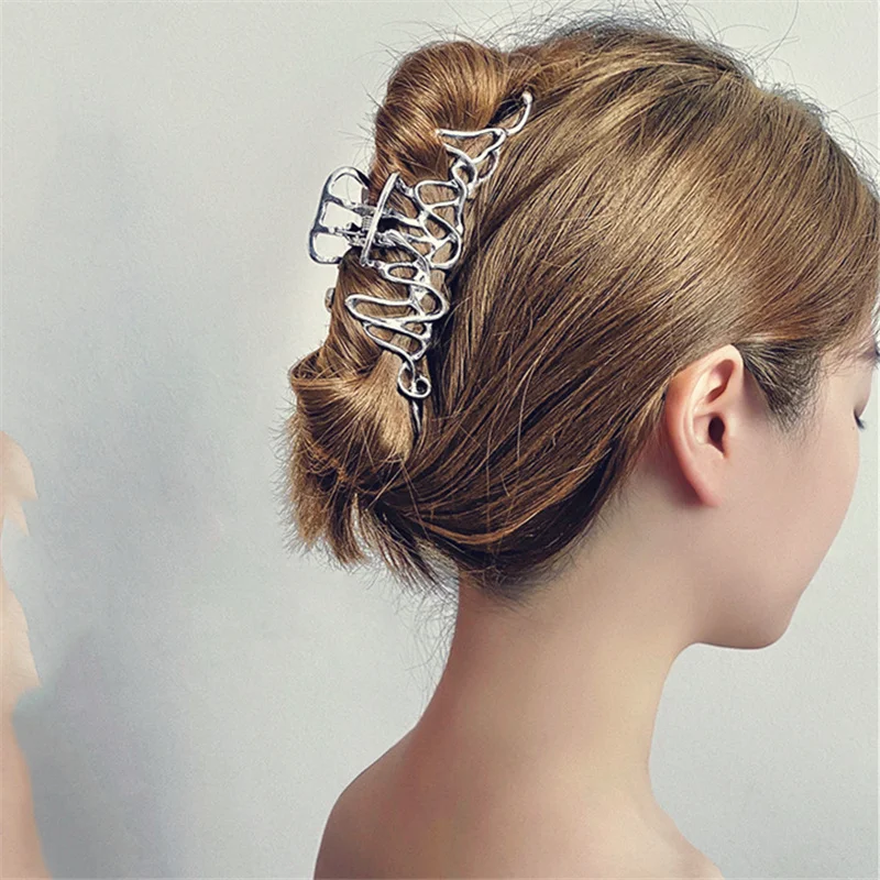 كشمير دبوس شعر معدني غير منتظم للنساء الجزء الخلفي من الرأس مع غطاء رأس بمشبك كبير للنساء هدية مجوهرات عصرية 2023