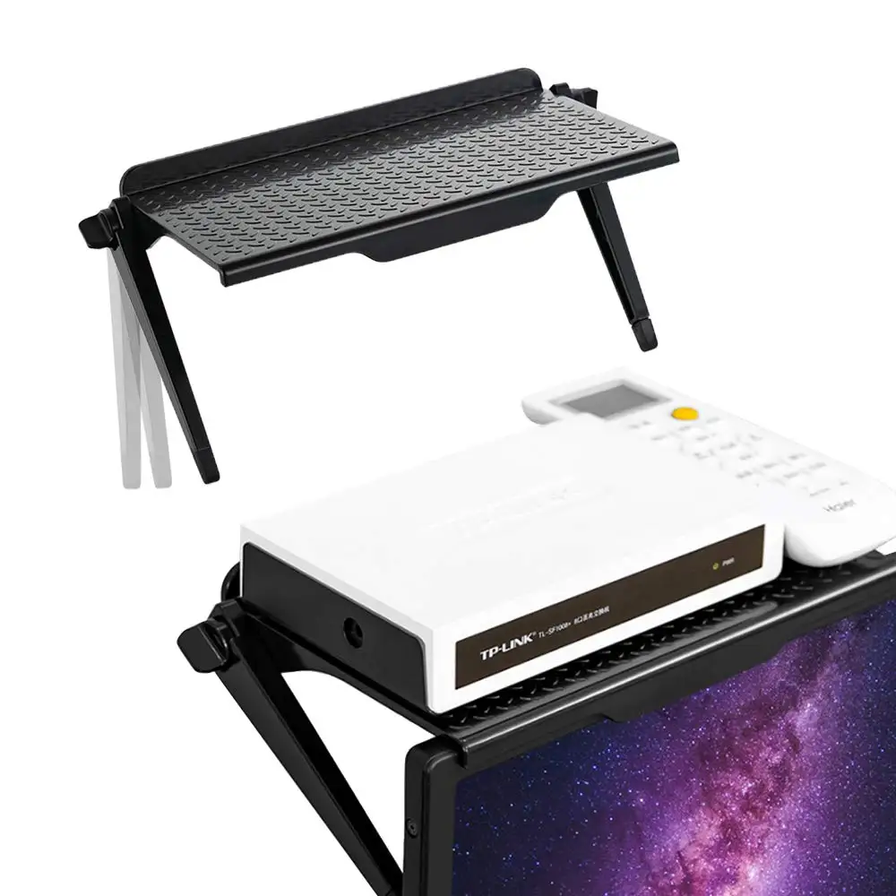 TV Screen Top Storage Shelves Adjustable Monitor Storage Rack Computer Desktop Display Stand TV Router Storage Rack Organizer
