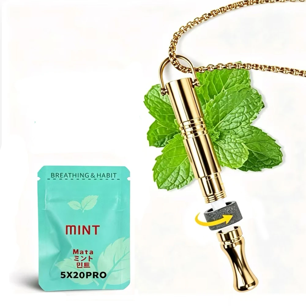 Breathing Necklace for Anxiety Relief Rotating Ring Mindfulness Meditation Stainless Steel Stress Reduction & Natural Calm Gift