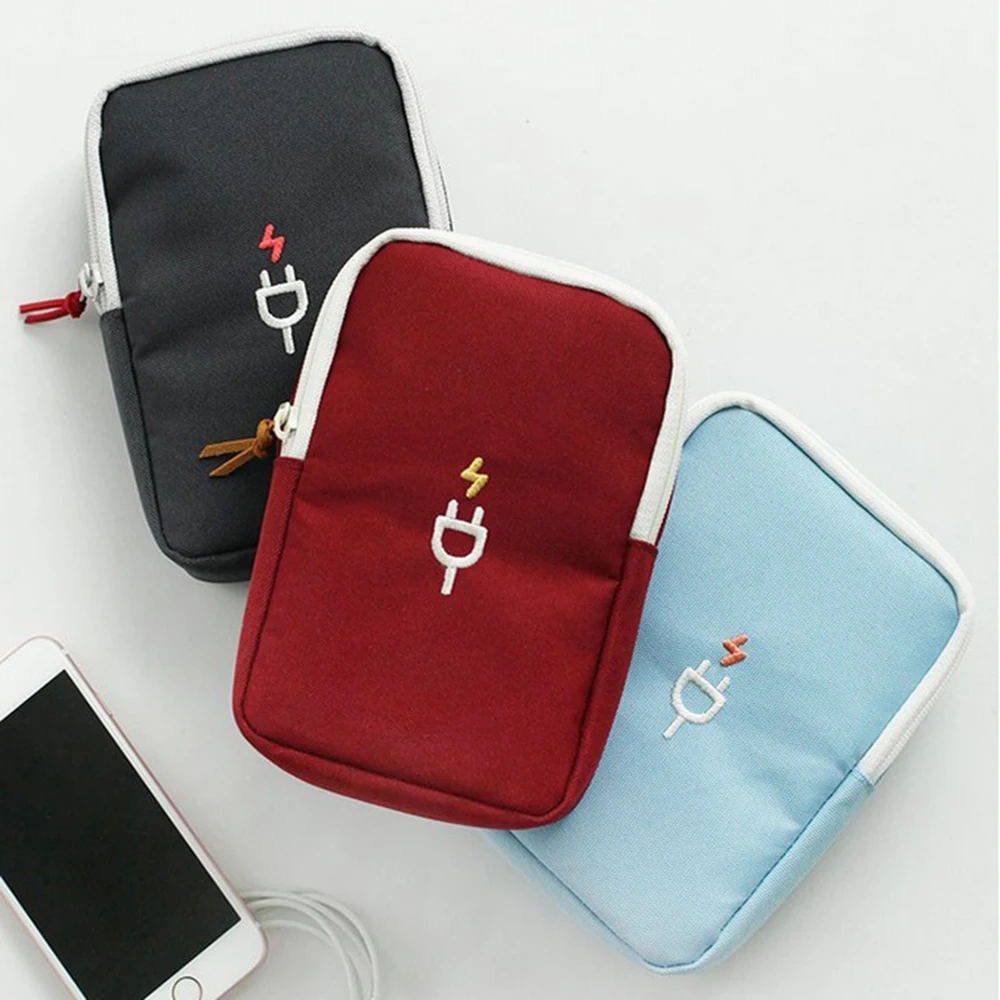 

1PC Travel Portable Travel Charger Headphone Cable Digital Bag Storage Bag Men'S And Women'S Organizer Bag