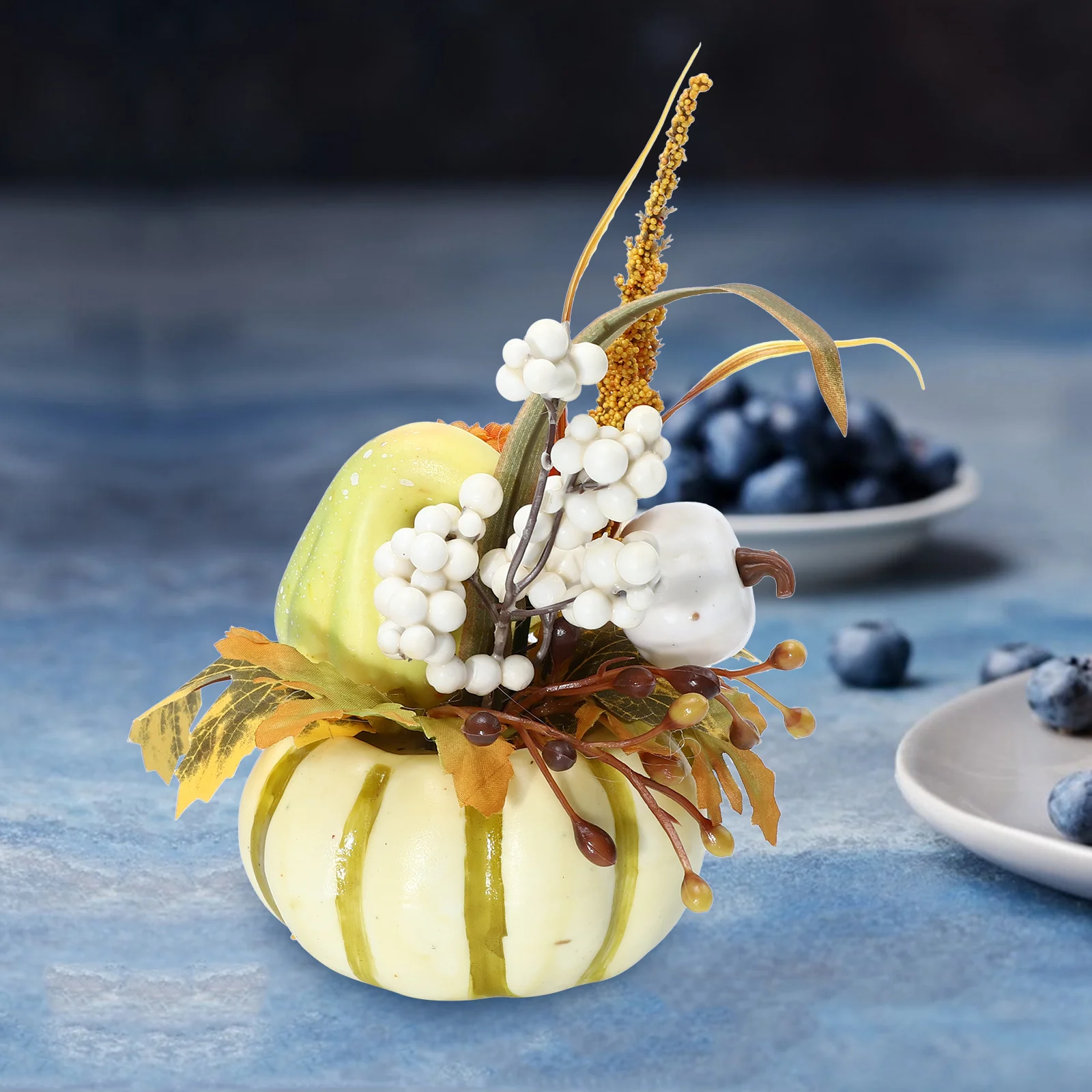 

1Pcs Pumpkin Decoration Simulation Thanksgiving Ornament Dining Table Decor Lifelike Pumpkin Adornment Photo Prop for Home Party