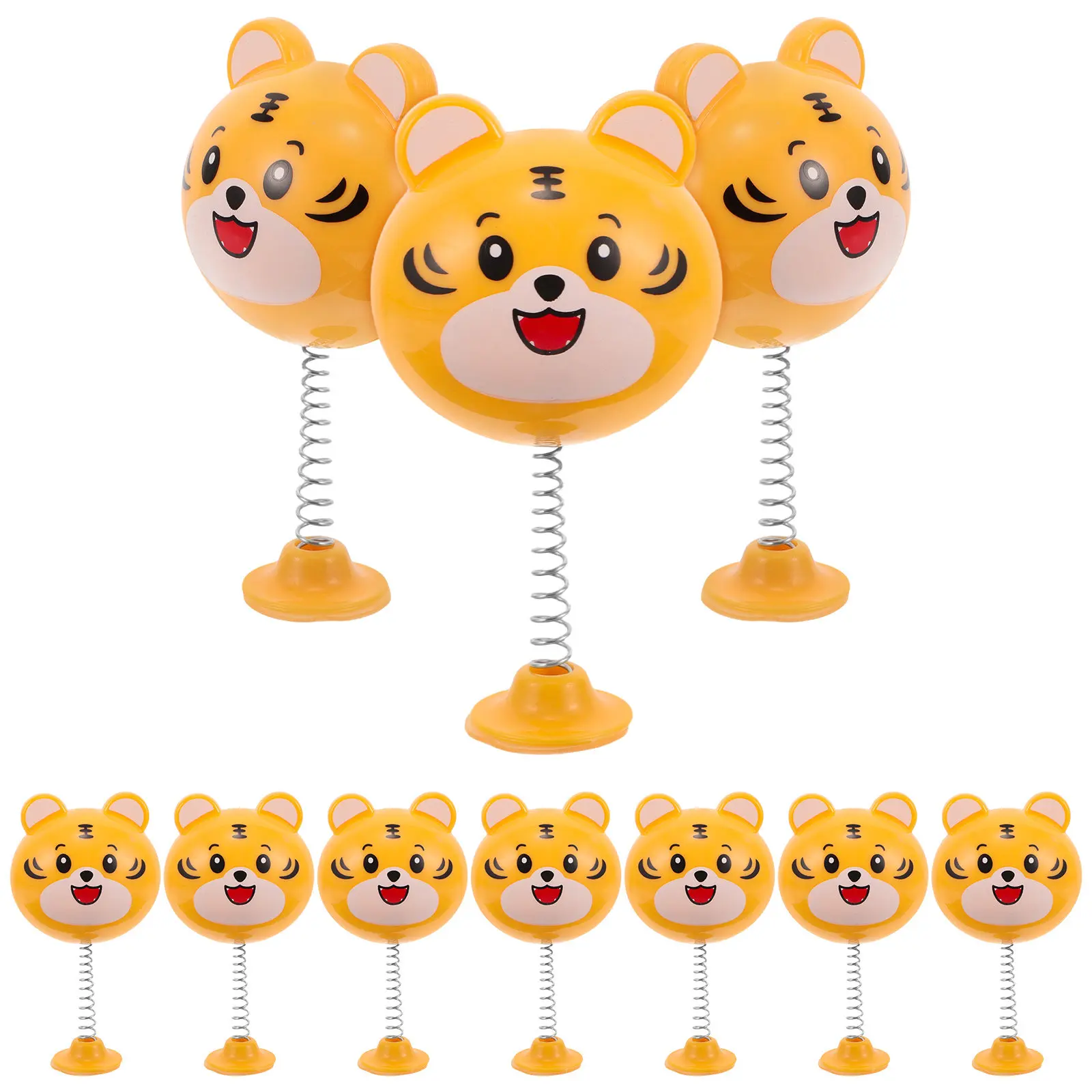 10Pcs Tiger Bobblehead Decoration Shaking Head Cute Motorcycle Accessory Scooter Ornament Cartoon Animal Figure