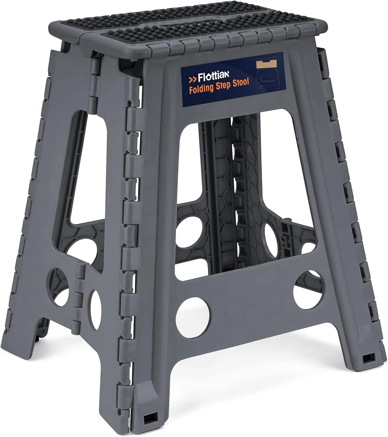 

Складной табурет-стремянка 18 дюймов для взрослых и детей, выдерживает до 136 кг, нескользящий, с ручкой, компактный, пластиковый, складной