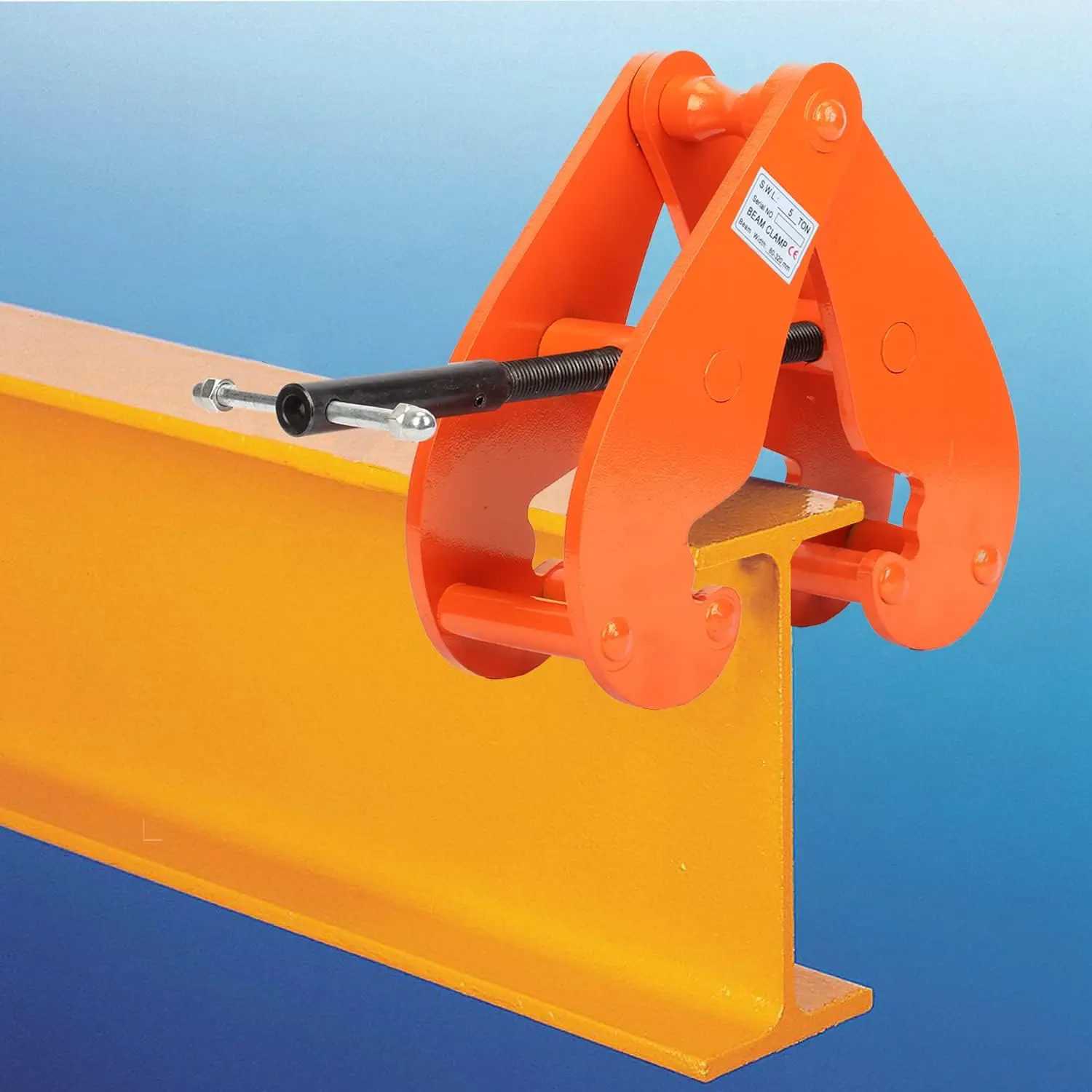 Clamp 11000lbs/5ton Capacity I Beam Lifting Clamp 3.1-12.6 Inch Opening Range Vertical Beam Clamp For Rigging Heavy Duty Steel B