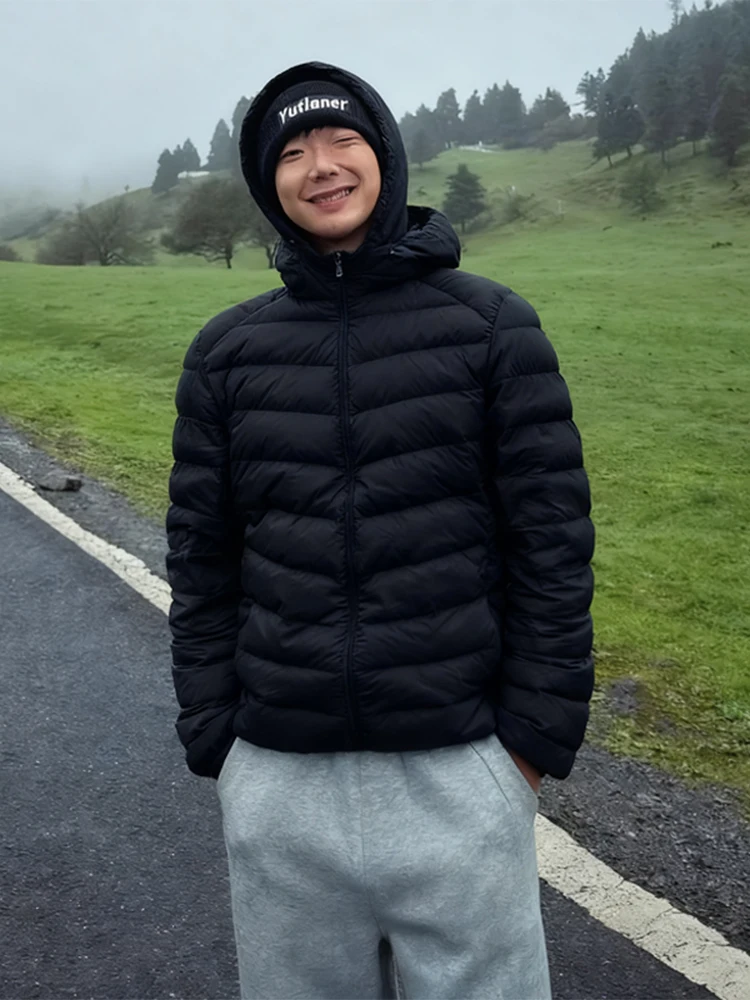 

Bla Men's down Jaet Winter Outdoor High Collar Windproof Coldproof Hood Slim Fit oulder Hiking Coat American Sle Poly...