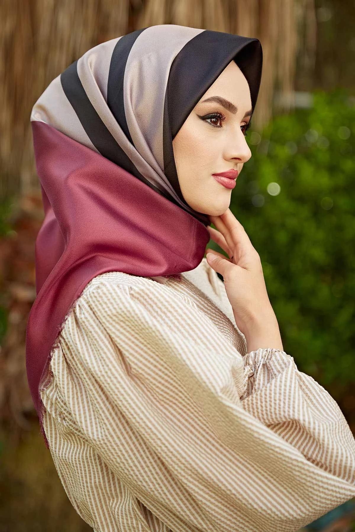 Decorated Taffeta Scarf E-Winter Autumn 2021 Muslim Women Hijab headscarf Islamic Turkey