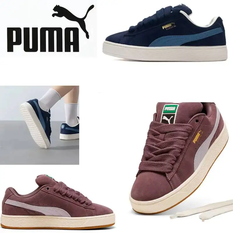 2026 new PUMA Unisex Suede Low Top Skate Sneakers 395205-17 395205-72 Color Block Formstrip Gold Logo Shoes