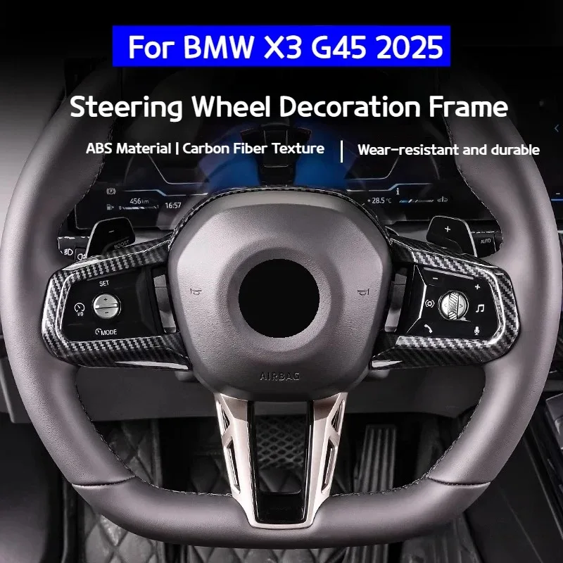 

For BMW 5 series i5 X3 G45 G60 2024-2025 ABS Carbon fiber steering wheel decorative frame interior decoration items accessories