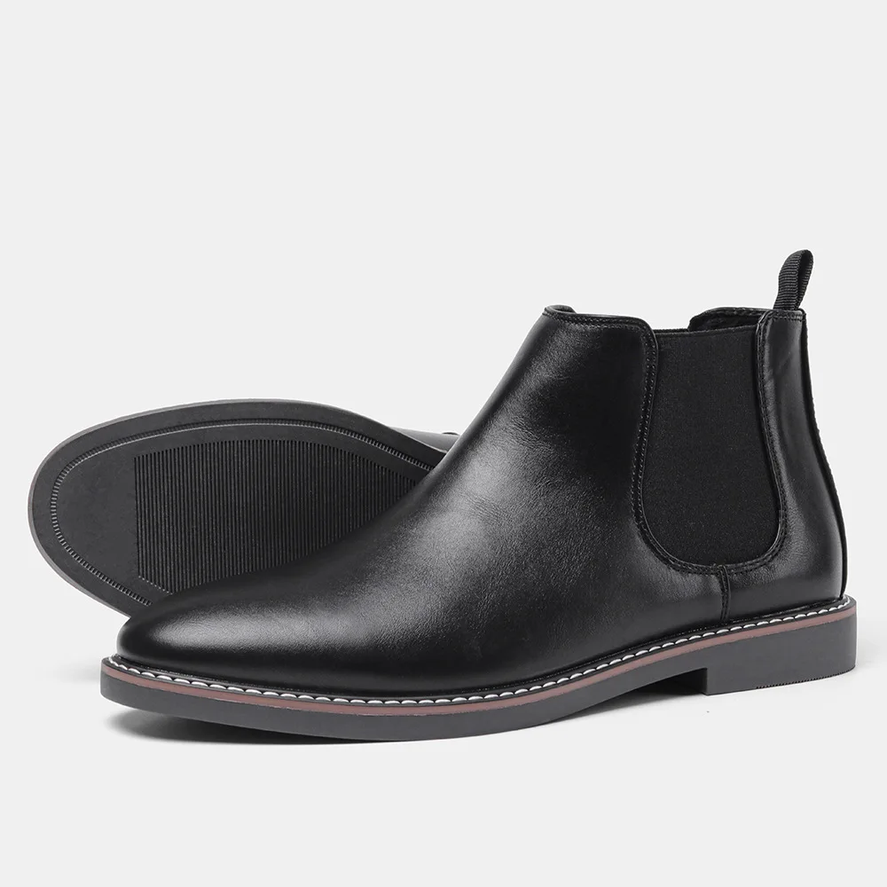 Botas Chelsea de lujo para hombre, botines de trabajo Retro de alta calidad, cómodos, de cuero, para negocios, novedad de 2024