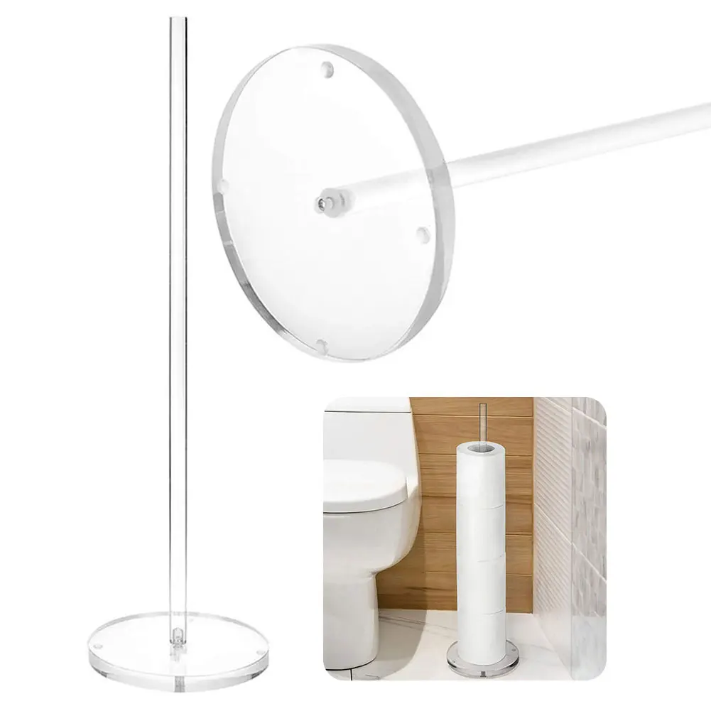 

Freestanding Toilet Paper Holder Acrylic Toilet Paper Storage Rack Vertical Space Saving for Toilet Spare Rolls Storage