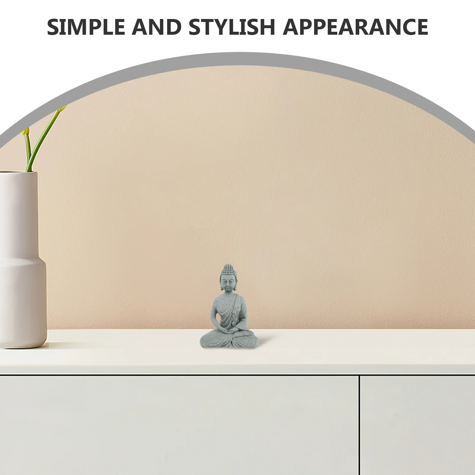 

Buddha Sandstone Monk Praying Statue Zen Sculpture for Meditation Car Dashboard Feng Shui Home Office Decorative Ornament