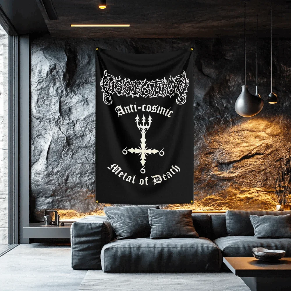 Dissection Style Music Flag   Polyester Wall Banner For Dorm Decor Audiophile Gift