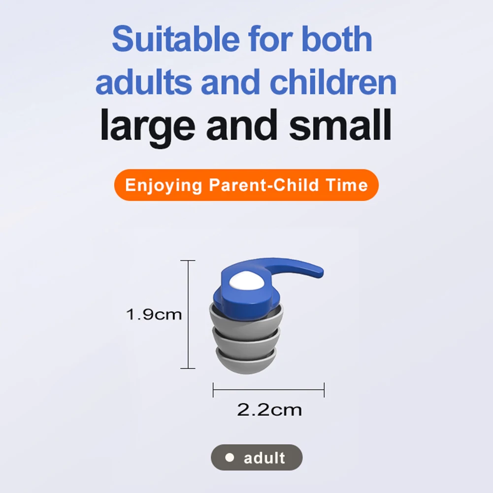 Reusable Silicone Anti-Noise Ear Plugs Waterproof Soundproof Ear Protection for Travel Work Sleep and Swimming