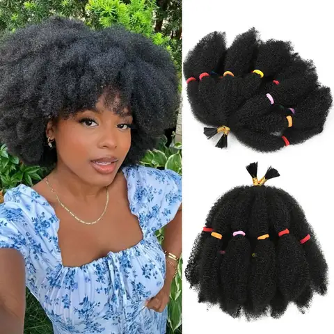 Capelli afro crespi 12 pollici sintetici pre allungati capelli afro crespi intrecciati capelli afro intrecciati trecce all'uncinetto twist crespi