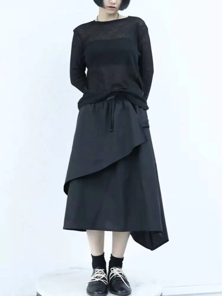 

Lady Skirt Summer New Brunet Personality Irregular Design High Waist Fishtail Skirt Leisure Loose Skirt