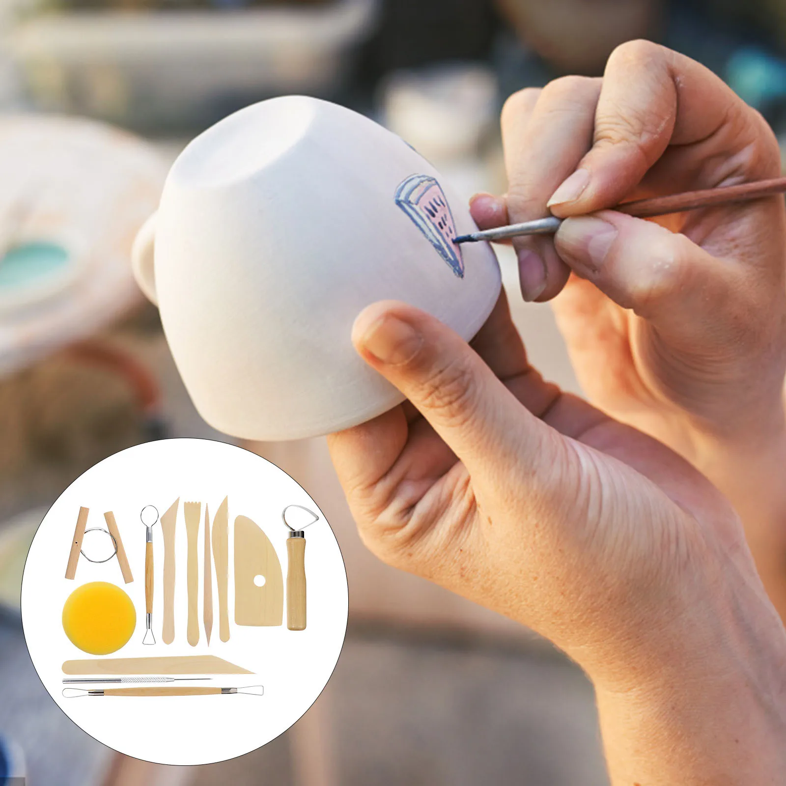 

1 Set Pottery Carve Tool Kit Wood Metal Clay Sculpting Tools For Craft Projects Polymer Clay Wax Sculpting Ceramic Modeling Diy