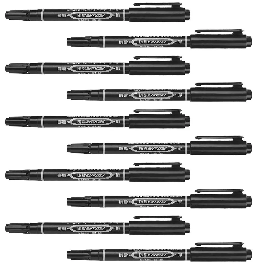 

10Pcs Skin Tattooing Pen Waterproof Eyebrow Mapping Marker for Tattoo Artists Surgery Practitioners Daily