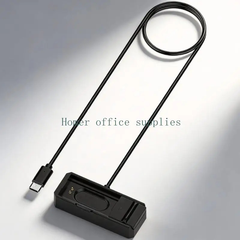 K43B Two-Contact Charging Base Cable for Band 1.0, with Power-Side Input End and Black PVC Cord for Defined Wearable Charging