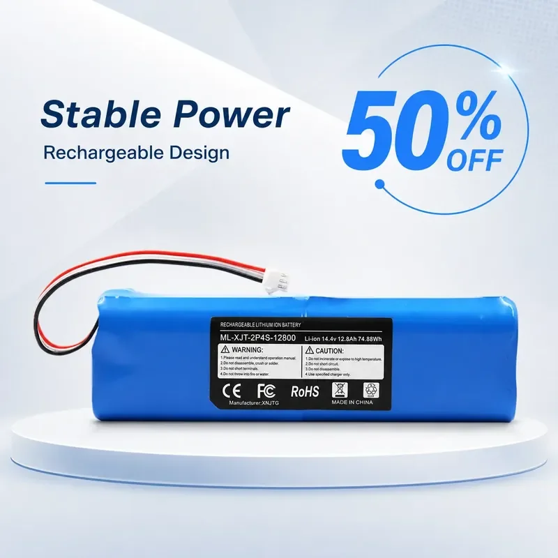 

14.4V 5200mAh for Xiaomi Lydsto R1 Rechargeable Lithium-Ion 18650 Battery Pack for Robot Vacuum Cleaner