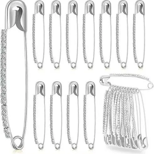 

10pcs Pins Brooches Sweater Shawl Clips Faux Crystal Brooches Shiny Brooch Pins for Cloth Accessories Wholesale