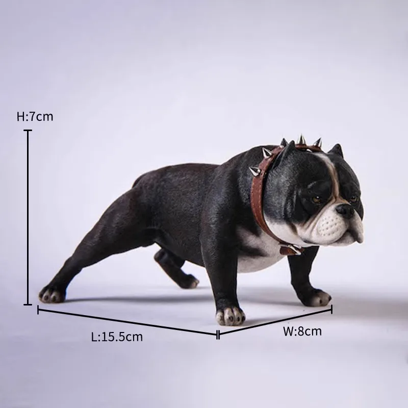 JXK 1/6 Scale American Bully Dog Model Imulation Animal Toys Resin Material Home Decoration Desktop Ornament Action Figures