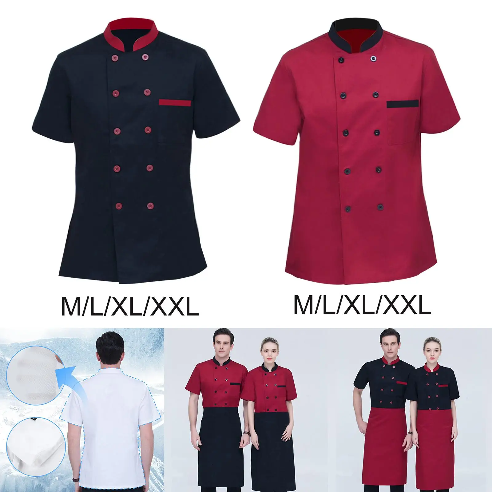 Roupa respirável do algodão para o cozinheiro chefe, Absorção do suor, Pele amigável para o bar e o garçom