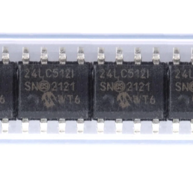 10Pcs New Original 24Lc512T-I/Sn 24Lc512I Soic-8 512Kb I2C Compatible Dual-Wire Serial Eeprom Chip