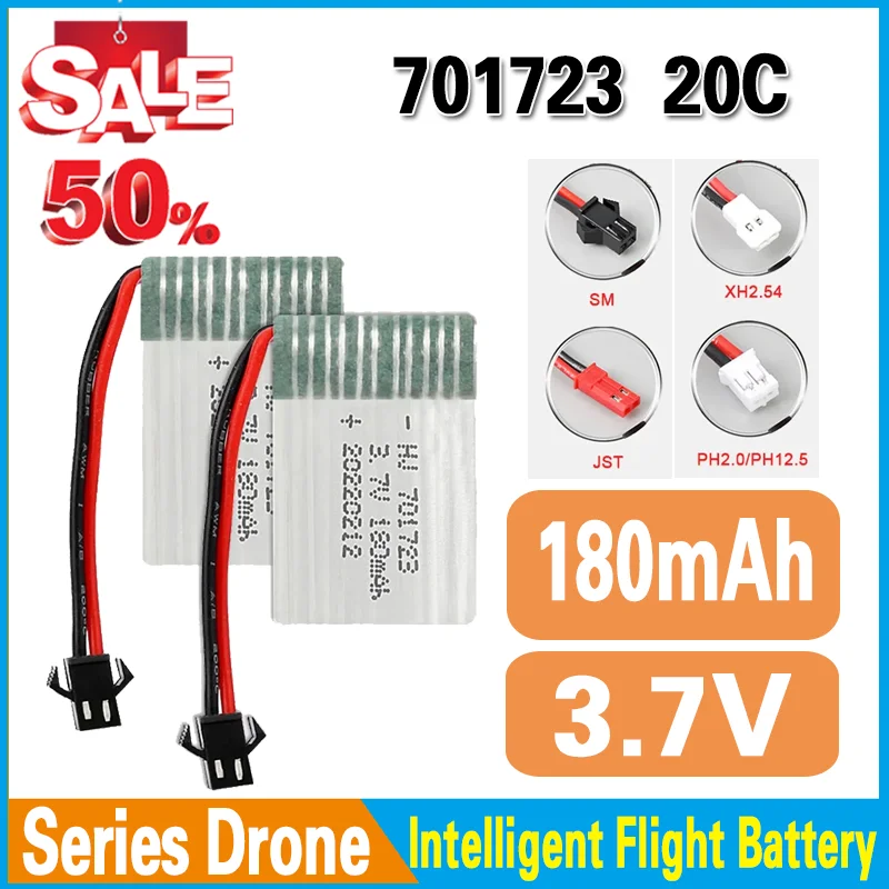 

lipo Battery 701723 180mAh 3.7V 20C Aeromodelling Batteries H8 H36 H48 for X900 X901 Drone Remote Control Quadcopter Spare Parts