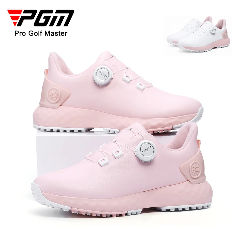 PGM Sakura golf shoes, women's waterproof sports shoes, anti-slip knob, comfortable shock absorption, no-nail shoes