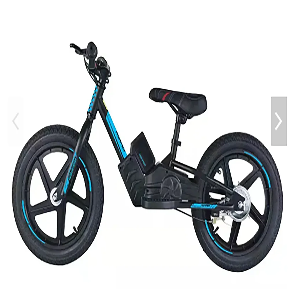 200W21V Electric Kids Balance Bike  Children Bicycle 16 Inch Colored Steel Bead Training Bike 5-12 years old