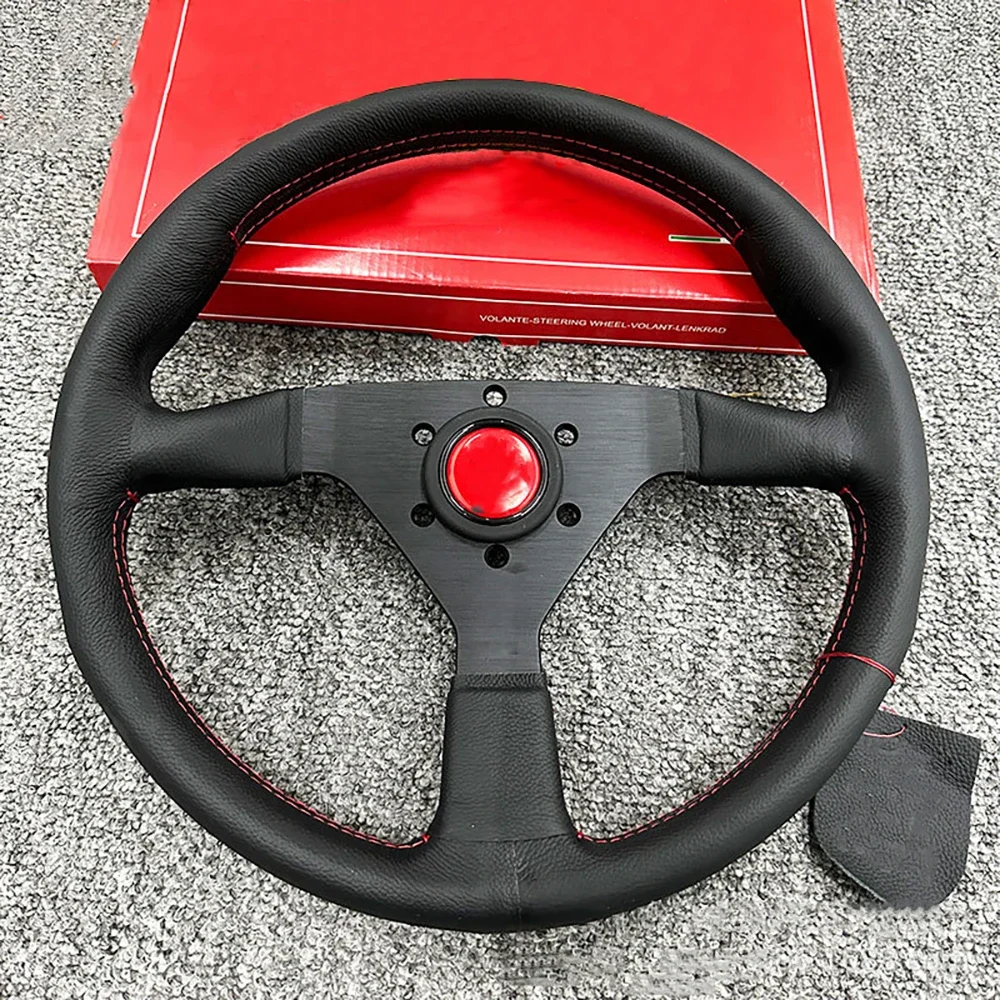 Car Modification 14 Inch Steering Wheel Universal Racing Sports JDM Quick Disassembly V1 Leather Steering Wheel