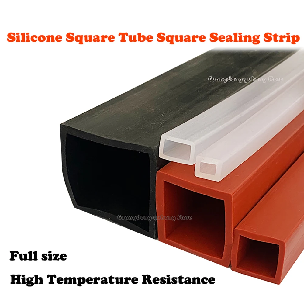 High Temp Silicone Square Rectangular Hollow Tube Sleeve Full Size Furniture Foot Protector Anti Wear Insulation Sealing Casing