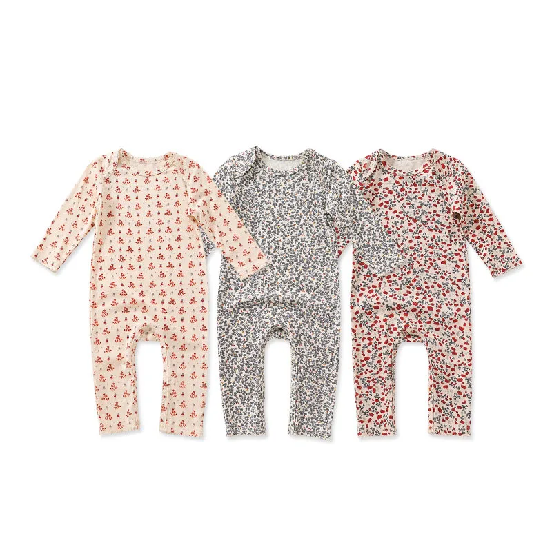 0-24M Newborn Kid Baby Girls Romper Autumn Winter Cotton Clothes Flower Print Jumpsuit Cute Sweet New Born Floral Outfit