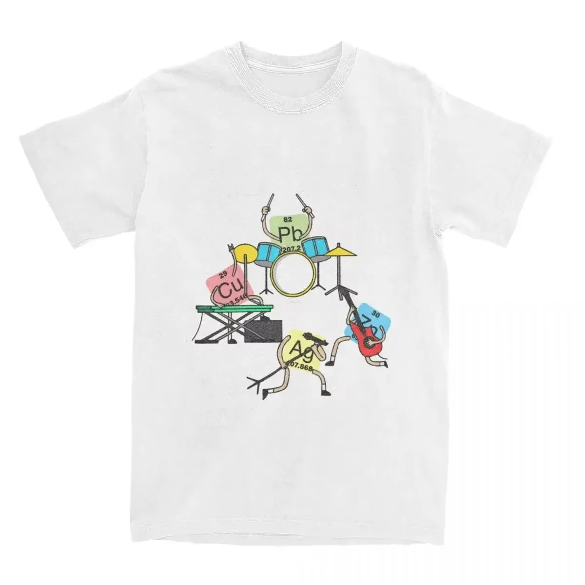 

Heavy Metals Rock Chemistry T-Shirt Men Women Plus Size O-Neck Oversized Streetwear Vintage Harajuku Unisex Tees