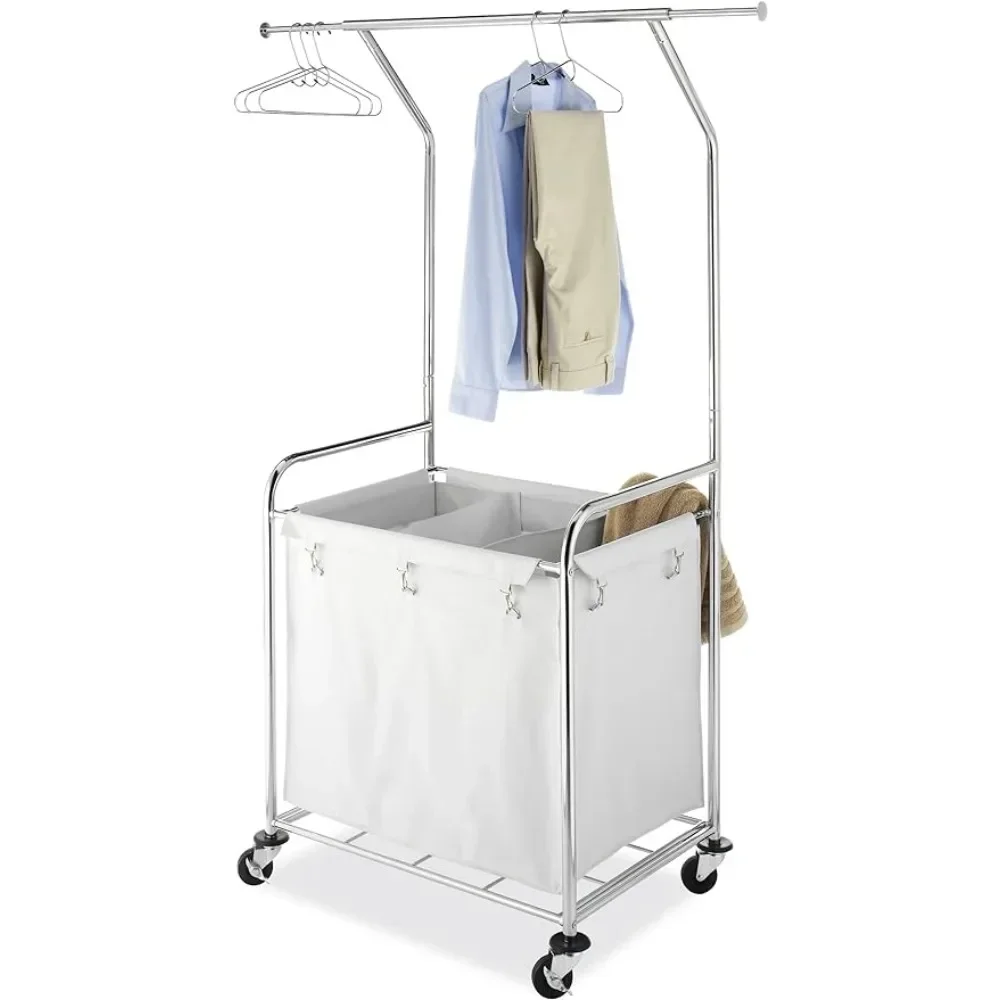 Commercial Rolling Laundry Center with Removable Liner and Heavy Duty Wheels LAUNDRY CENTER Laundry Organizer