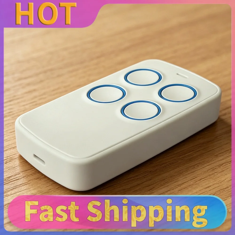 433 MHz Garage Door Openers Lightweight Rolling Code Remote Control 4-Buttons for Domestic Tubular Motor External Motor Remotes