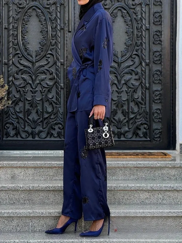 KONDALA بدلة نسائية غير رسمية أنيقة عتيقة بياقة على شكل V وجيوب سترة مستقيمة وفضفاضة موضة جديدة لخريف 2024 طقم مكتب للسيدات