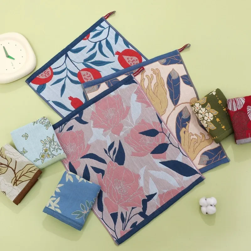 34x40cm 4-Layer Cotton Gauze Kitchen Towel Large Quick Dry Dish Cloth Tea Towel Hand Towel Decorative Cloth Home Restaurant Use