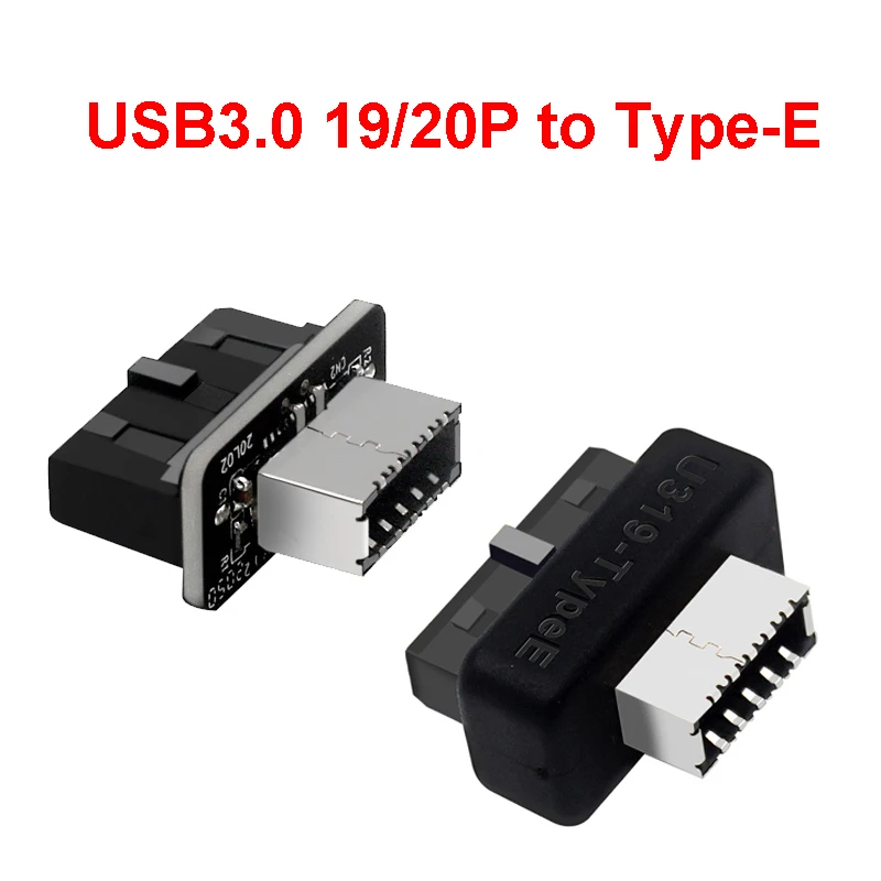 1PCS Motherboard USB3 19P20P to Type E Adapter Accessory USB Front Panel Adapter USB 3.1 Type C 20-pin A Key Front Panel Adapter
