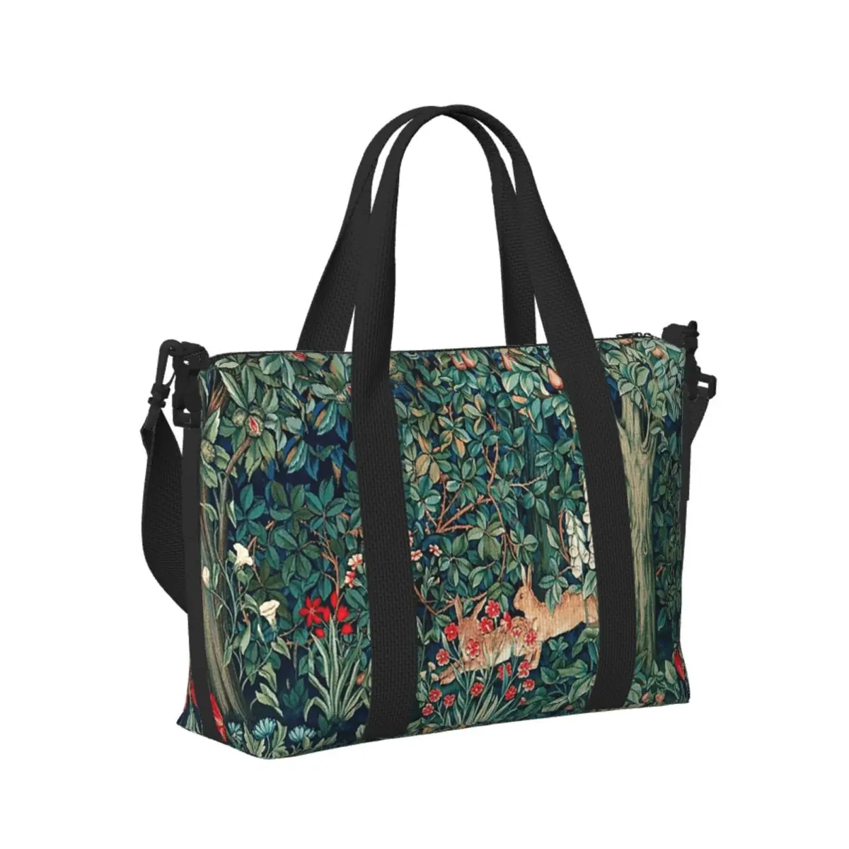 

ЗЕЛЕНИЯ на заказ, FOREST ANIMALS Hares Сине-зеленая пляжная дорожная сумка Сумки-тоут для спортзала Спортивная женская дорожная сумка для покупок